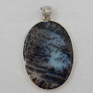 Dendritic Agate pendant in sterling silver