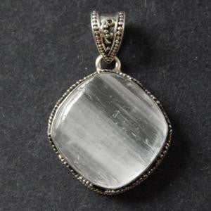 Selenite Pendant in 925 Sterling Silver