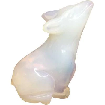 Opalite Wolf Carving